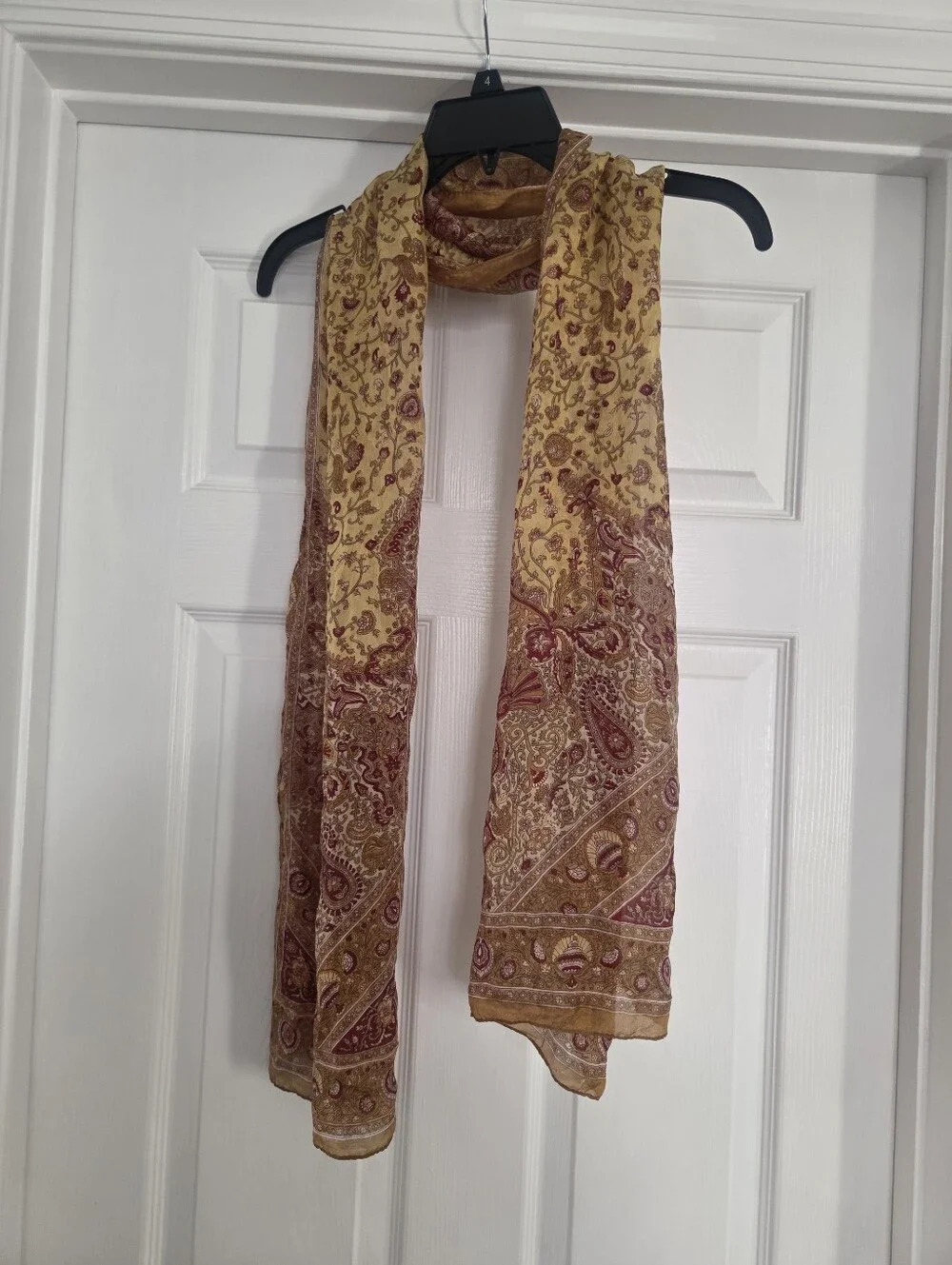 Floral 100% silk scarf - beautiful for fall